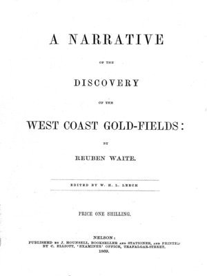 cover image of A Narrative of the Discovery of the West Coast Gold-Fields